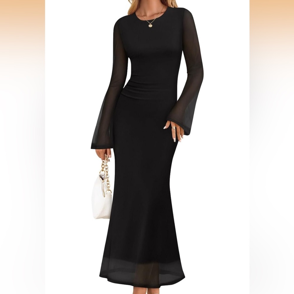 Elegant Black Long Sleeve Dress